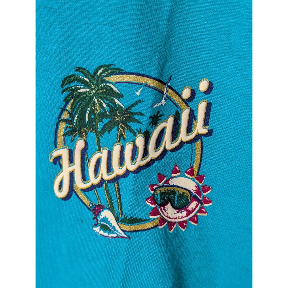 Vintage 1990 Hanes Beefy-T Hawaii T-Shirt Single Stitch Size M 90s Surf Beach